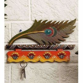 Jaipur Crafts Beautiful MorPankhi Wooden Key Holder