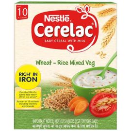 Nestle Cerelac Baby Cereal with Milk - Wheat-Rice Mixed Veg, From 10 to 24 Months