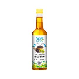 Nature Land Organics Mustard Oil Wood Cold Pressed